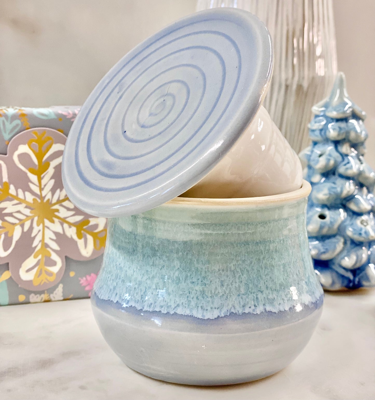 Butter Crock Blue