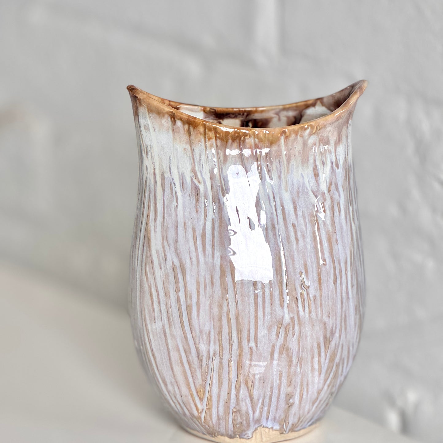 Textured White Tulip Vase