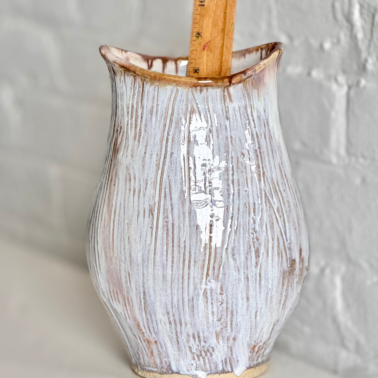 Textured White Tulip Vase