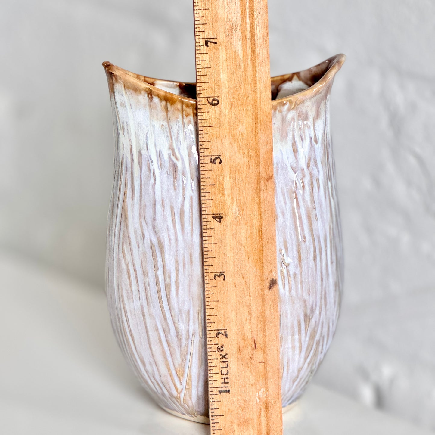 Textured White Tulip Vase